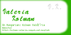 valeria kolman business card